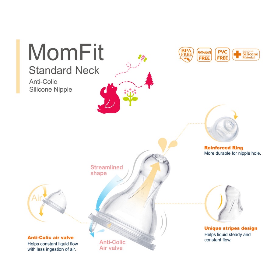 Farlin MomFit PP Standard Neck Feeding Bottle with Handle 240ml