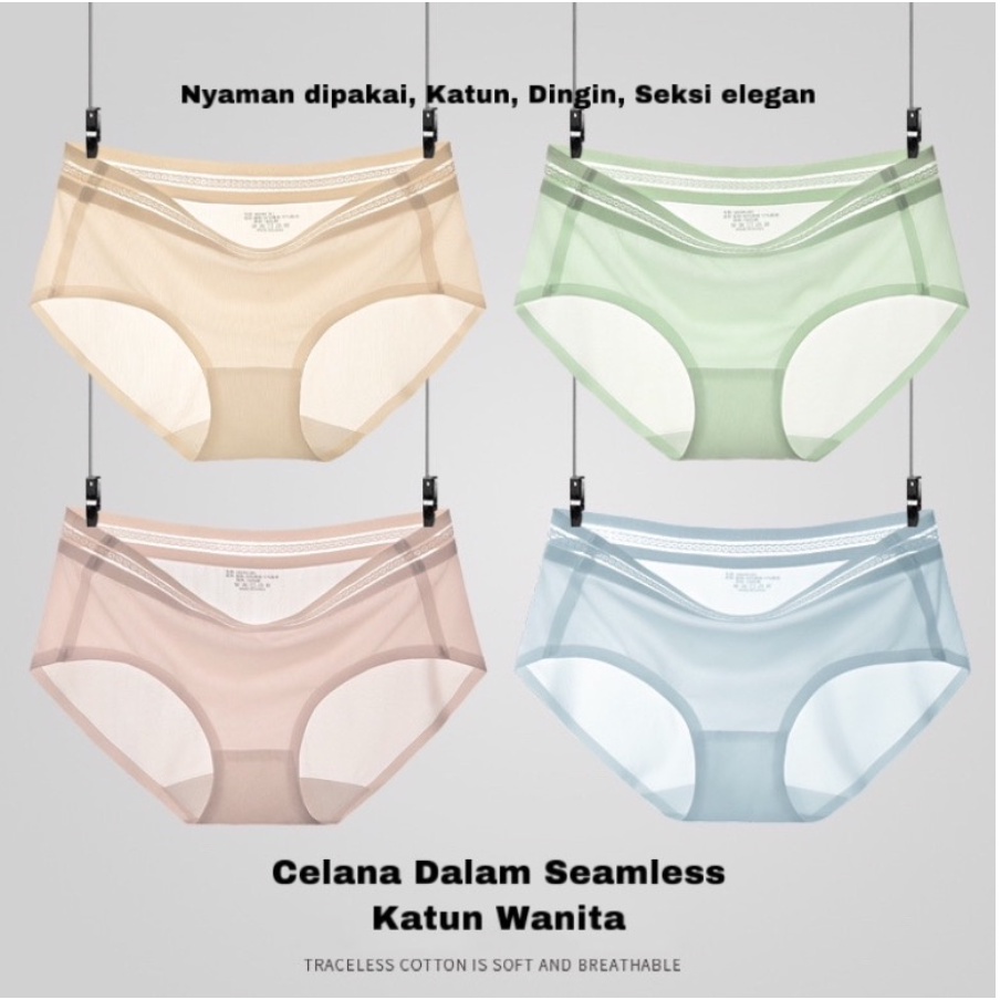 Celana Dalam Seamless Halus Cd Undies Pakaian Dalam Wanita Import Seksi Bahan dingin Model Minimalis