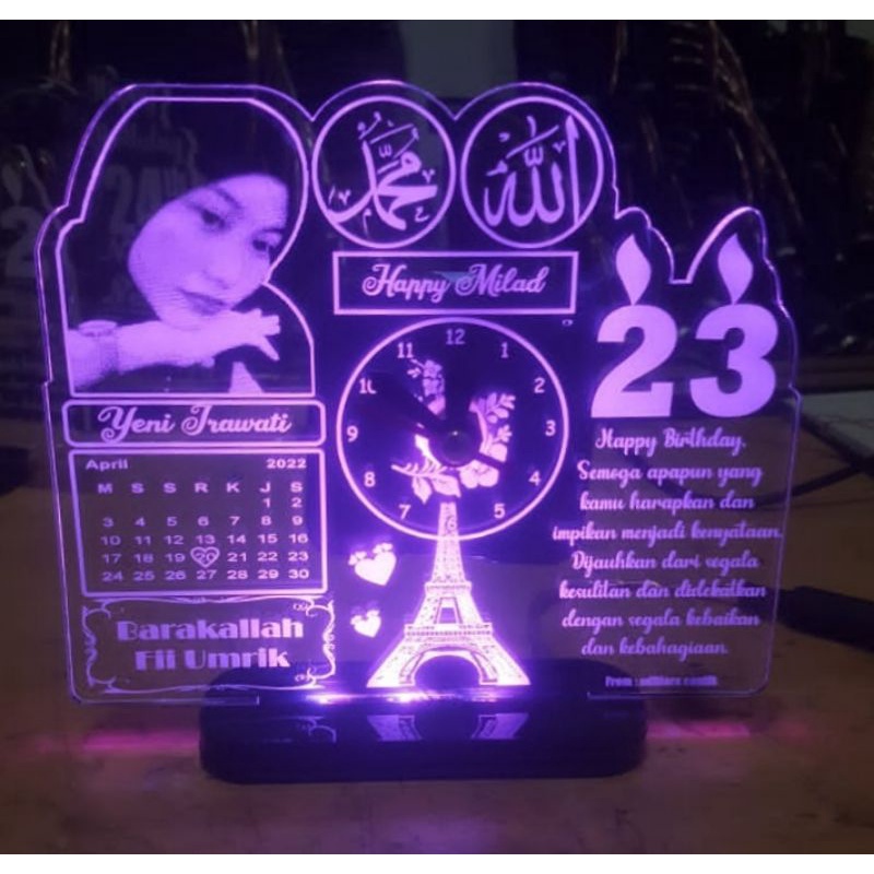 kado unik lampu hias akrilik wedding,natal,ulang tahun,anniv