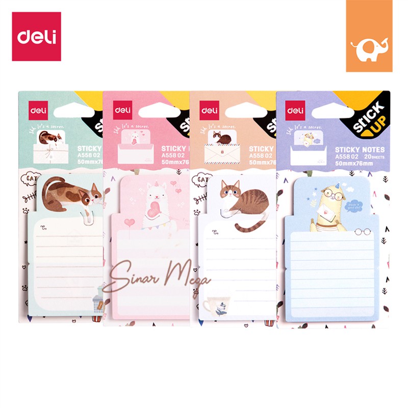 

Deli Sticky Notes A558-02 Animals / Memo Kertas Tempel Motif Binatang Lucu Unik Murah