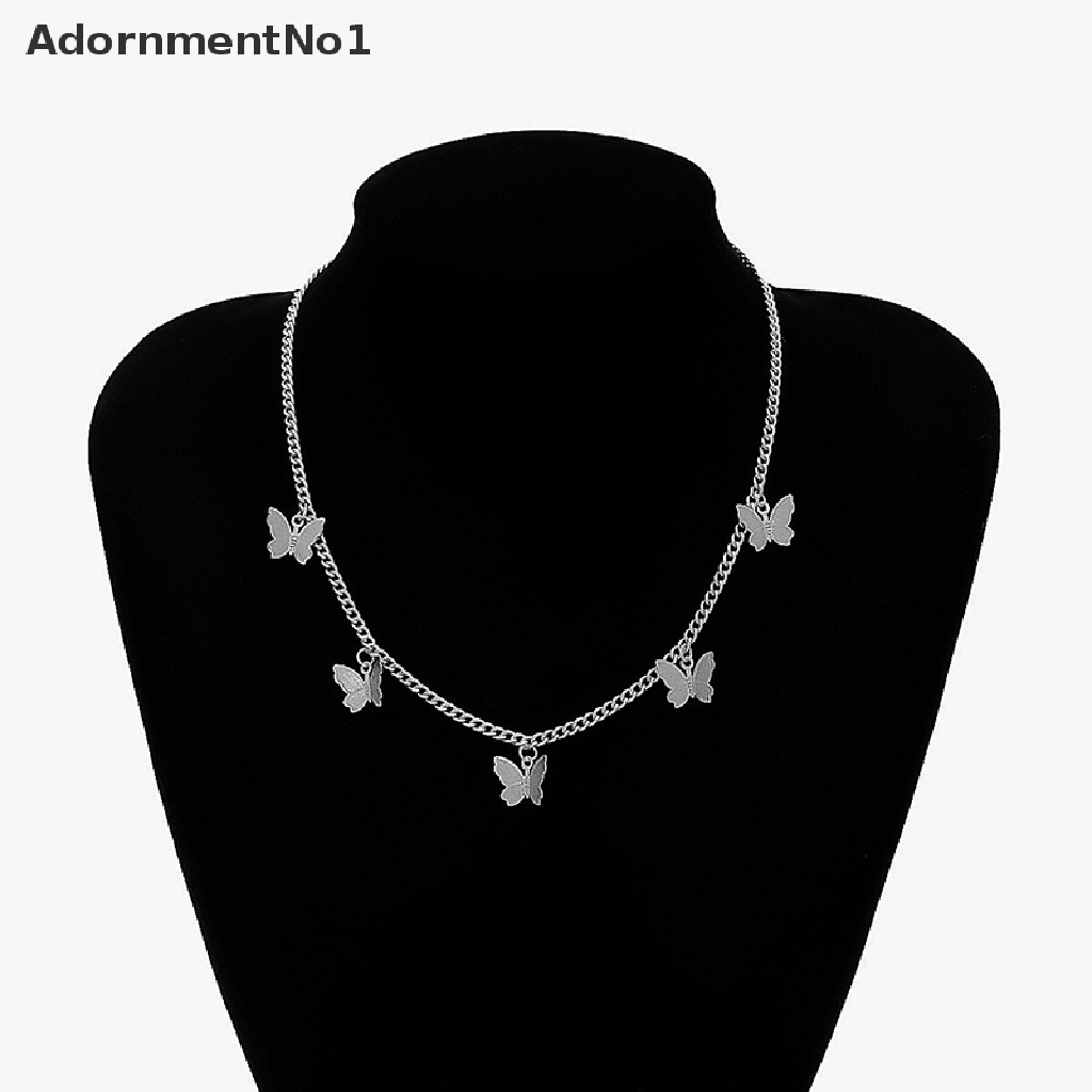 (AdornmentNo1) Kalung Choker Rantai Dengan Liontin Kupu-Kupu Gaya Boho Untuk Wanita