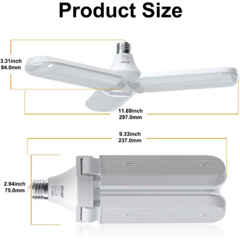 Lampu Bohlam LED E27 45W Model Kipas Lampu Fan Blade Bolb Super Terang