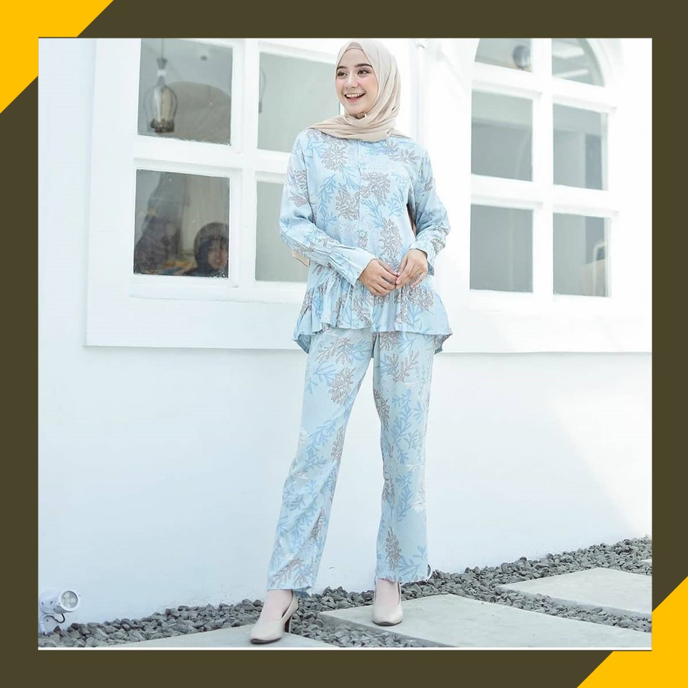 Setelan Celana Panjang  - Setelan Wanita muslim, Set Muslim, Setelan Rayon Viscose