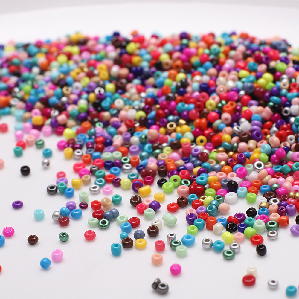 500 PCS DIY 3mm Manik-manik Kaca Manik-manik Beras Warna Solid, Bahan Gelang #261141322