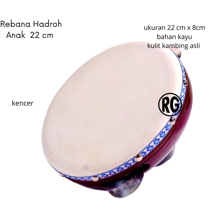 Rebana kayu mangga  mainan ukuran 22cm rebana mainan kotek kencreng stenlis musik perkusi