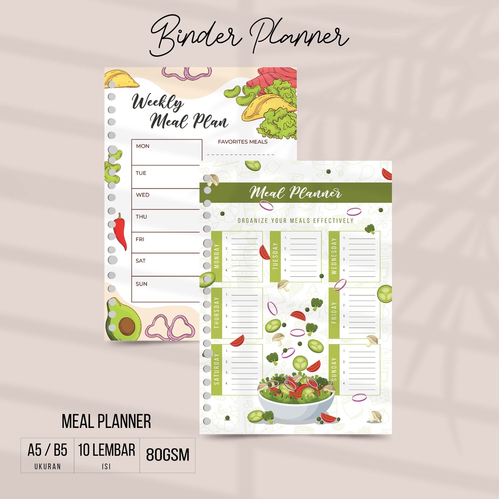 

Laris Isi Binder Loose Leaf A5 & B5 Meal Planner LL04A