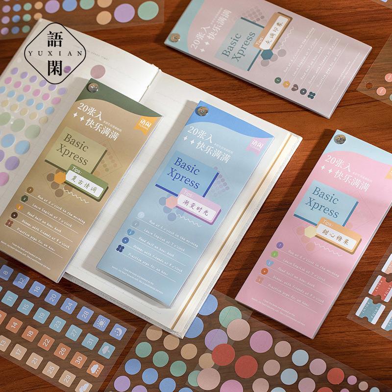 Basic Express Colorful Label Stickers - Sticker Dekorasi Buku Diary