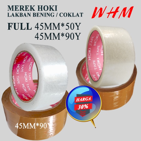 Murah Super Clean 45mmx90Y 45mmx50Y LAKBAN BENING dan Coklat  HORICI TAPE DAN HOKI TAPE/ISOLASI