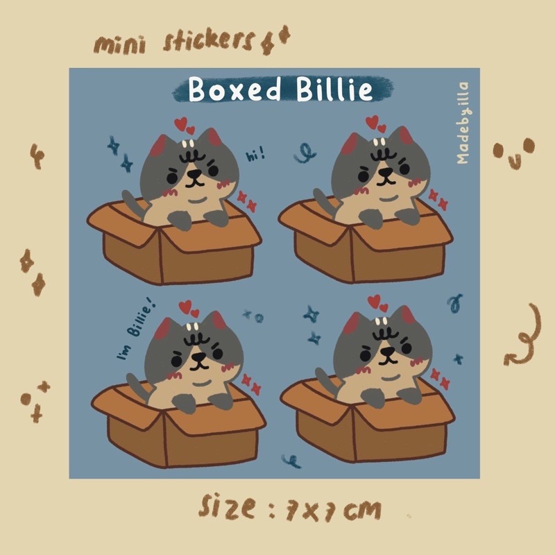 

madebyilla - Boxed Billie mini sticker set