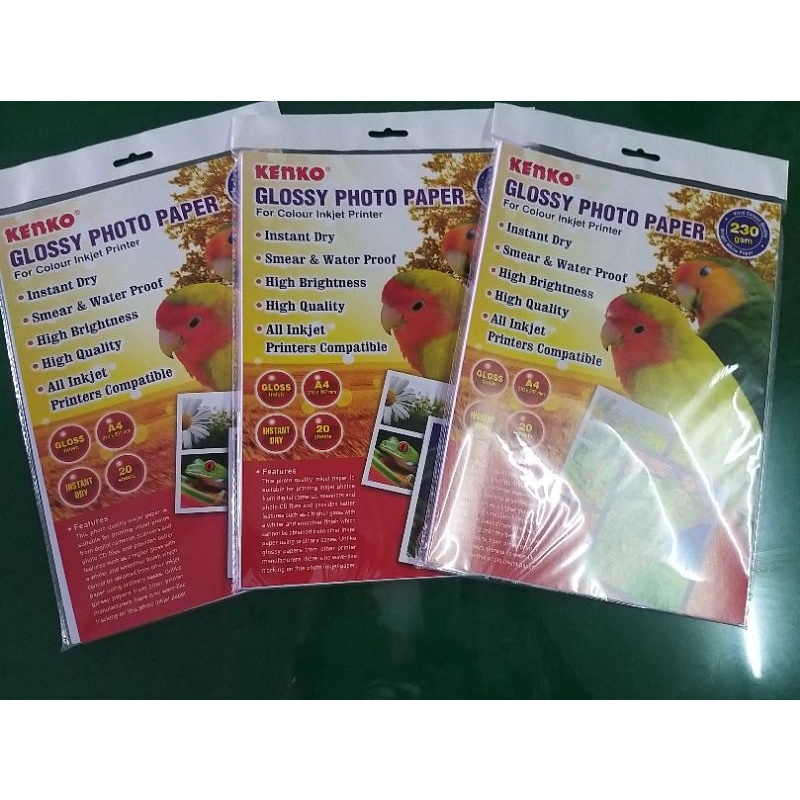 

GLOSSY PHOTO PAPER A4 230 GSM KENKO