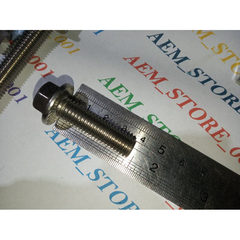Baut flange M10 x 35 (3.5cm) stainless 304 A2-70