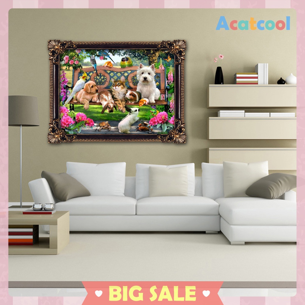 5D DIY Diamond Painting Animal Park Cross Stitch Embroidery Rhinestones