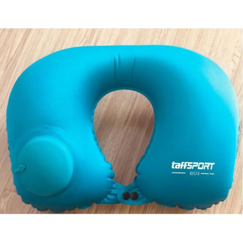 Bantal Leher Travel Inflatable Neck Pillow - RH34 - Blue