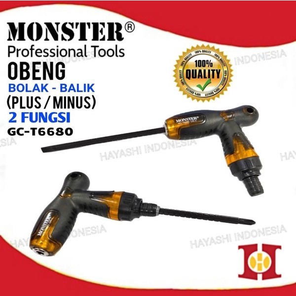 Obeng T Bolak Balik Min Plus Multifungsi 6 inch GC-T6680