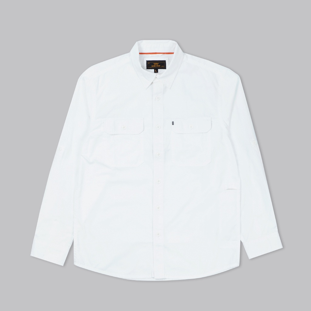 M.Gee Kemeja Pria Lengan Panjang Outdoor Mgee Camper C006 White