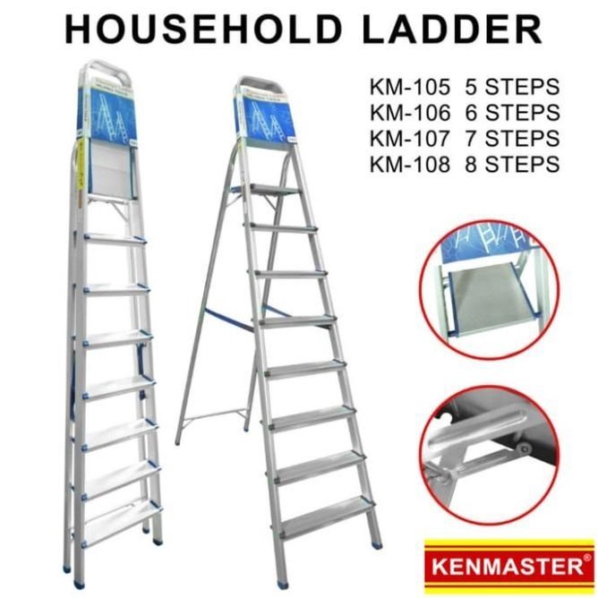 Kenmaster Km-108 Tangga 8 Step Pijakan Household Ladder