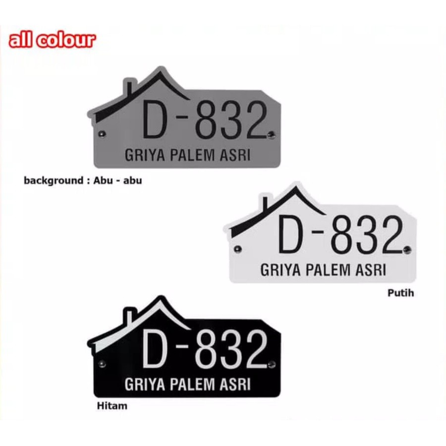 Papan Nomor Rumah Minimalis Hiasan Dinding Akrilik Home Series