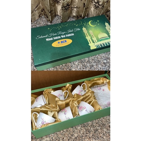 Tea cup set gelas teh hari raya idul fitri hampers BCA Prioritas
