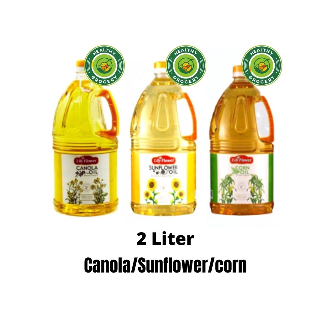 Lily Flower Oil 2 Liter Canola OIL / Corn OIL / Sun flower OIL / MINYAK SEHAT / MINYAK MPASI / MINYAK GORENG / MINYAK JAGUNG / MINYAK BIJI MATAHARI / MINYAK KANOLA