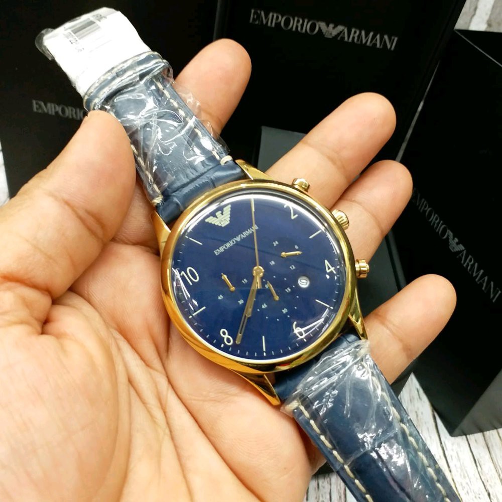 Jam Tangan Pria Emporio Armani AR1862  Blue gold 40mm Original