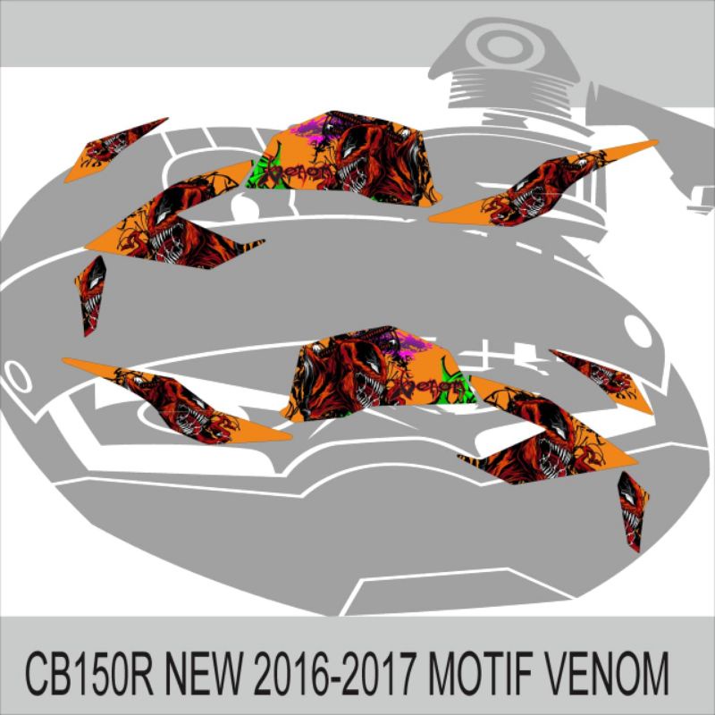 STICKER STRIPING VARIASI DECAL CB 150R NEW 2016-2017 MOTIF VENOM