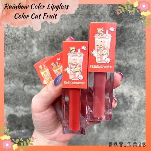 (CYBER) COD TERMURAH ecer grosir Lipgloss Rainbow Color Cat Fruit terlaris