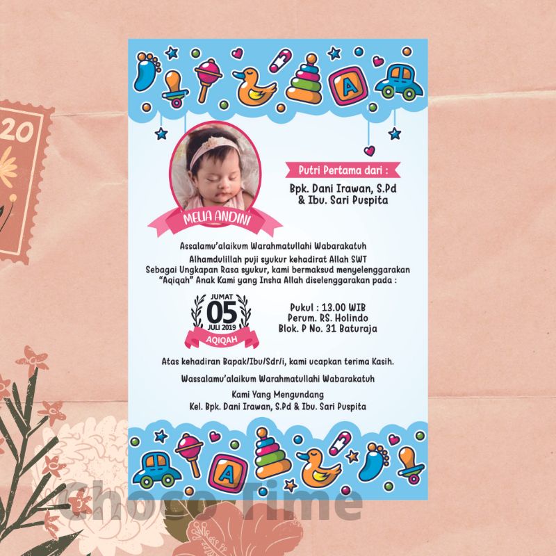 Jual Undangan Aqiqah undangan ulang tahun undangan akikah | Shopee