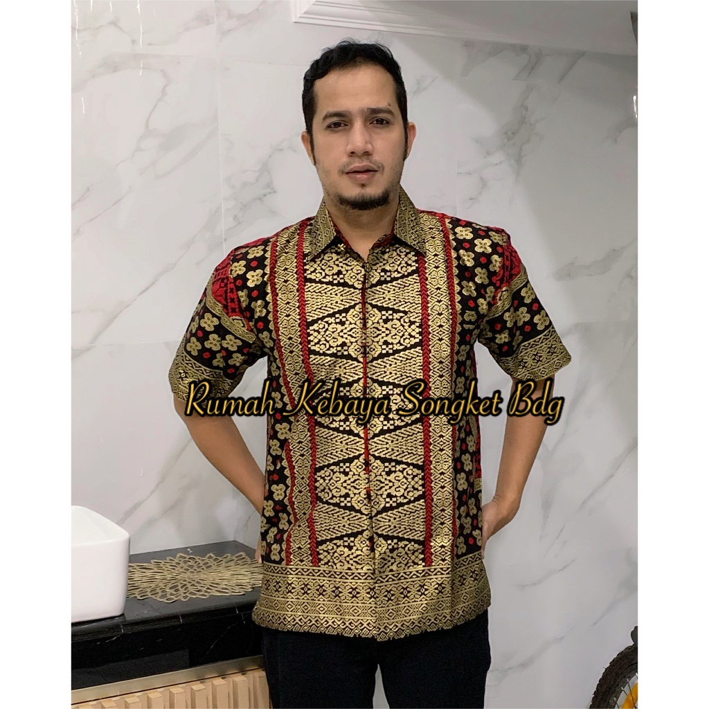 KEMEJA MELISA MOTIF SONGKET PALEMBANG FULL PURING UNTUK COUPLE SETELAN DIANDRA BATIK JUPRI BAJU KONDANGAN BAJU WISUDA  MOTIF SONGKET PRINTING RUMAH KEBAYA BANDUNG