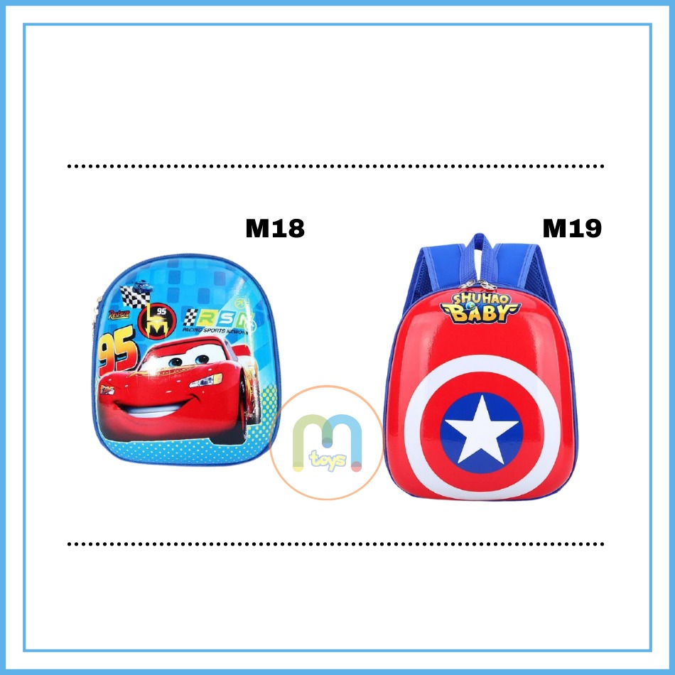 Tas Ransel Telur Sekolah Anak TK / PAUD - Tas Sekolah Anak Karakter PVC Karakter Cowok - Superheroes M0172-