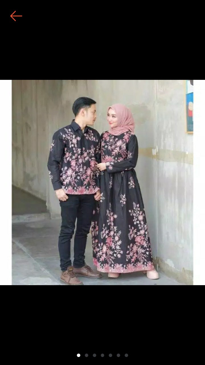 Baju Batik Couple Gamis Jumbo Murah Pasangan Modern Muslim | K060cg - Buket