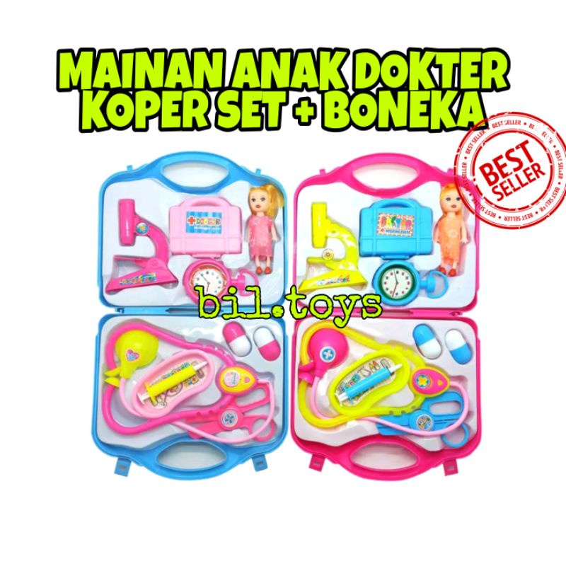 MAINAN ANAK PEREMPUAN LAKI LAKI PERAN DOKTER MAINAN DOKTER DOKTERAN MAINAN DOKTER KOPER + BONEKA