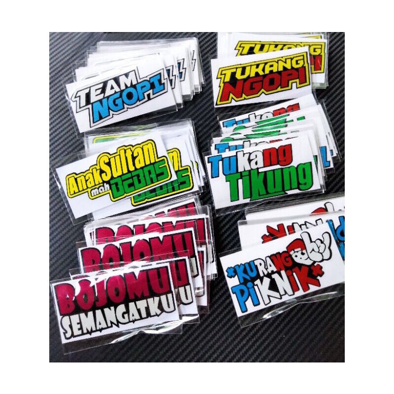 sticker motor sticker cutting tukang ngopi anak sultan mah bebas team ngopi