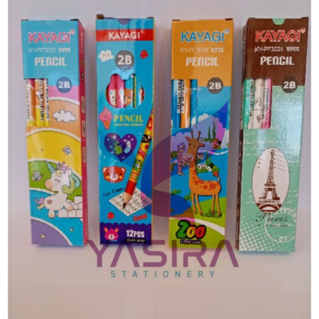 

SATU LUSIN 12 PCS Pensil Motif Anak 2B Kayagi