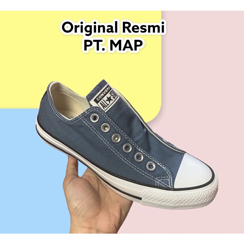 CONVERSE - Slip On Lakeside Blue white Black Original Resmi PT.MAP