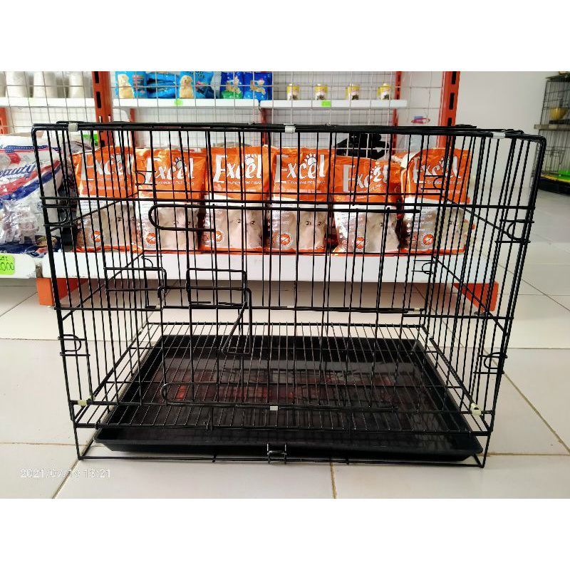 KANDANG KUCING LIPAT / KANDANG HEWAN BESI LIPAT MINIMALIS UKURAN 46x30x38CM WARNA RENDOM-2