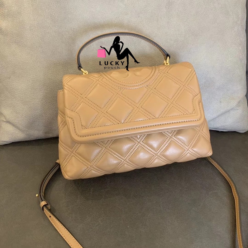 Tory Burch Soft Fleming Top Handle Satchel Classic Taupe