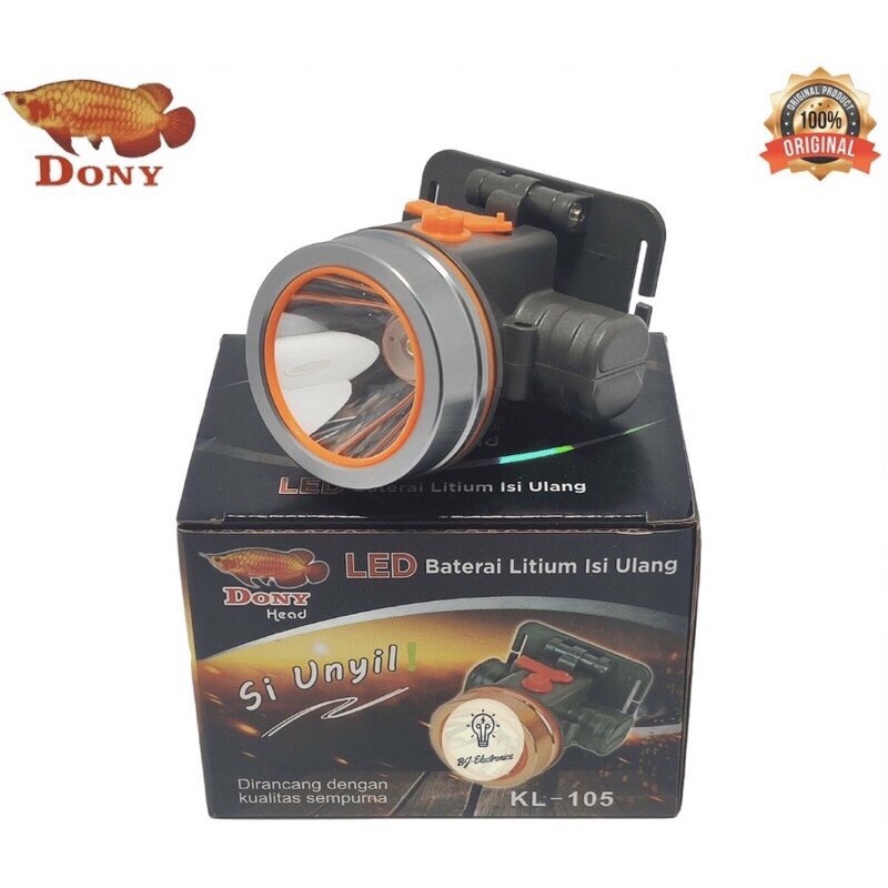 Senter Kepala Dony KL-105 Siunyil Cahaya Kuning /Headlamp Dony 5Watt - Cahaya Kuning