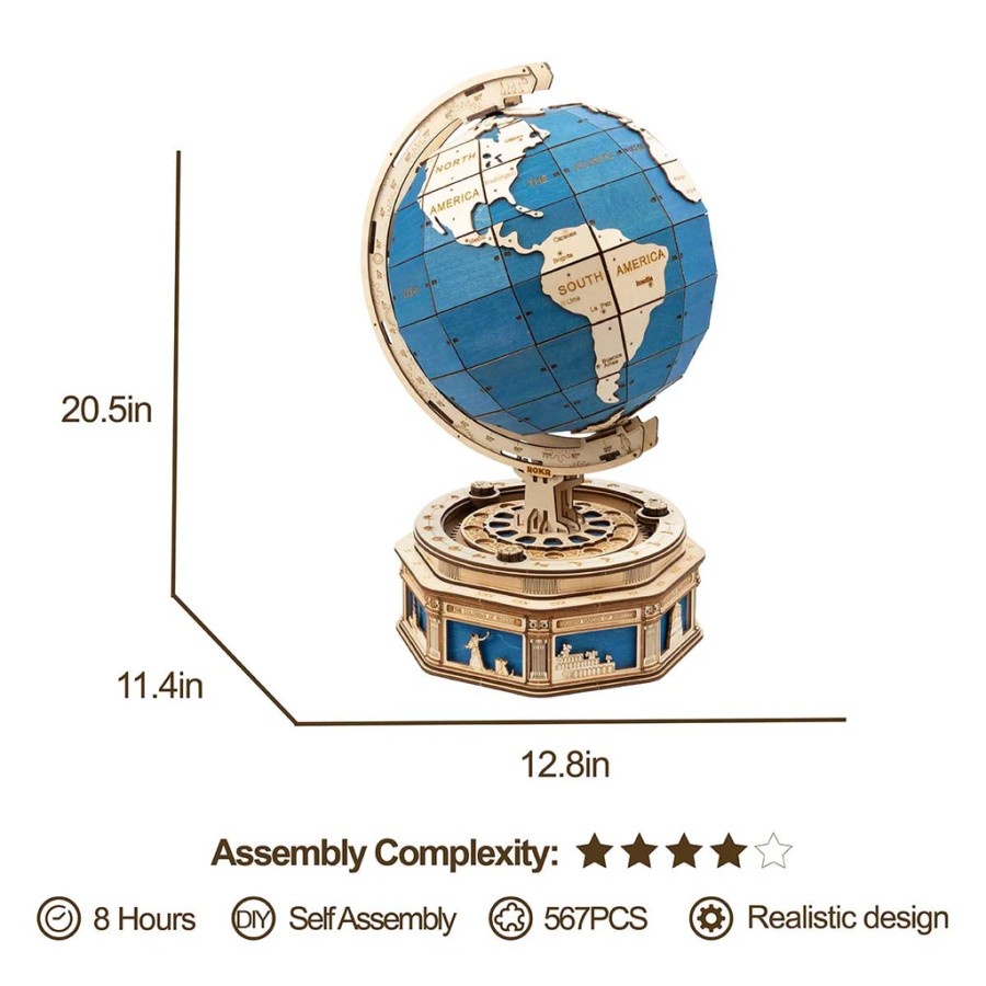 ROLIFE Robotime The Globe ST002 Huge 3D Wooden Model Hobby And Toy Collection