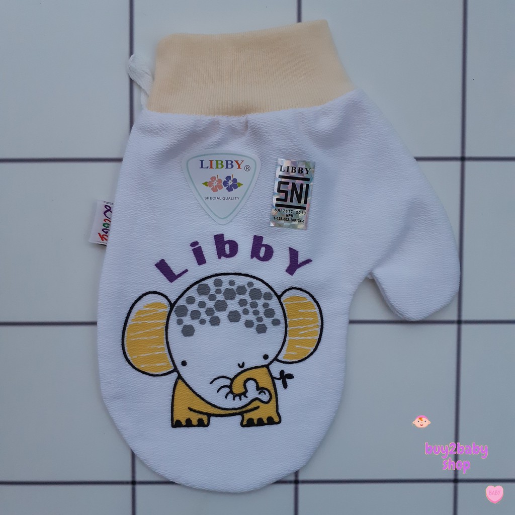 Waslap mandi bayi Libby baby model jari bahan handuk halus motif karakter 1 PCS