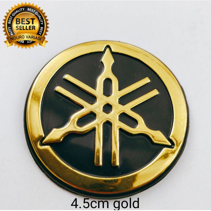 emblem timbul logo garputala yamaha bahan abs plastik kwalitas bagus ukuran 4.5cm x 4.5cm rx king-GOLD 4.5cm