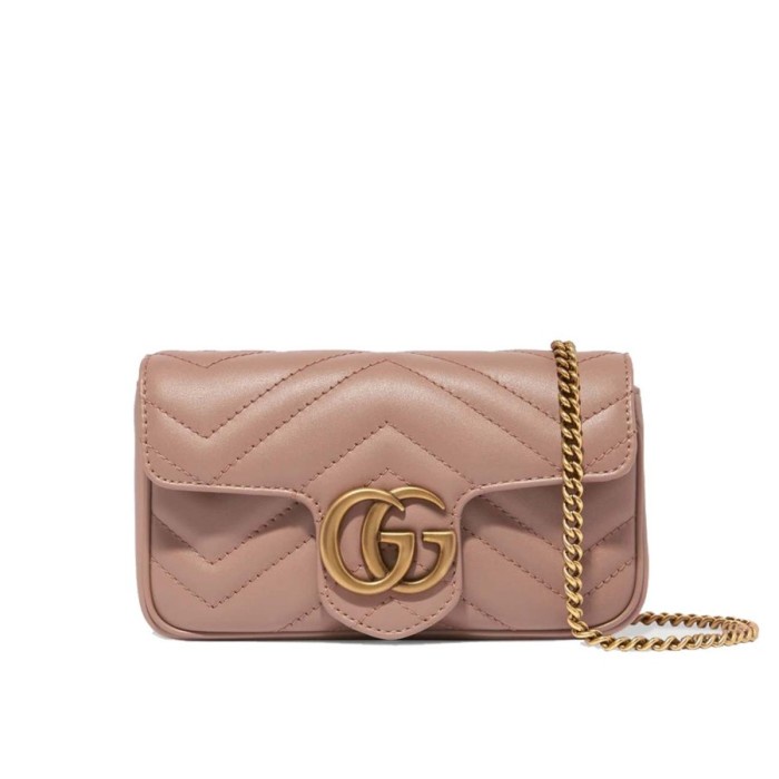 GG Marmont Super Mini Cross-body Bag - Nude 100% Authentic