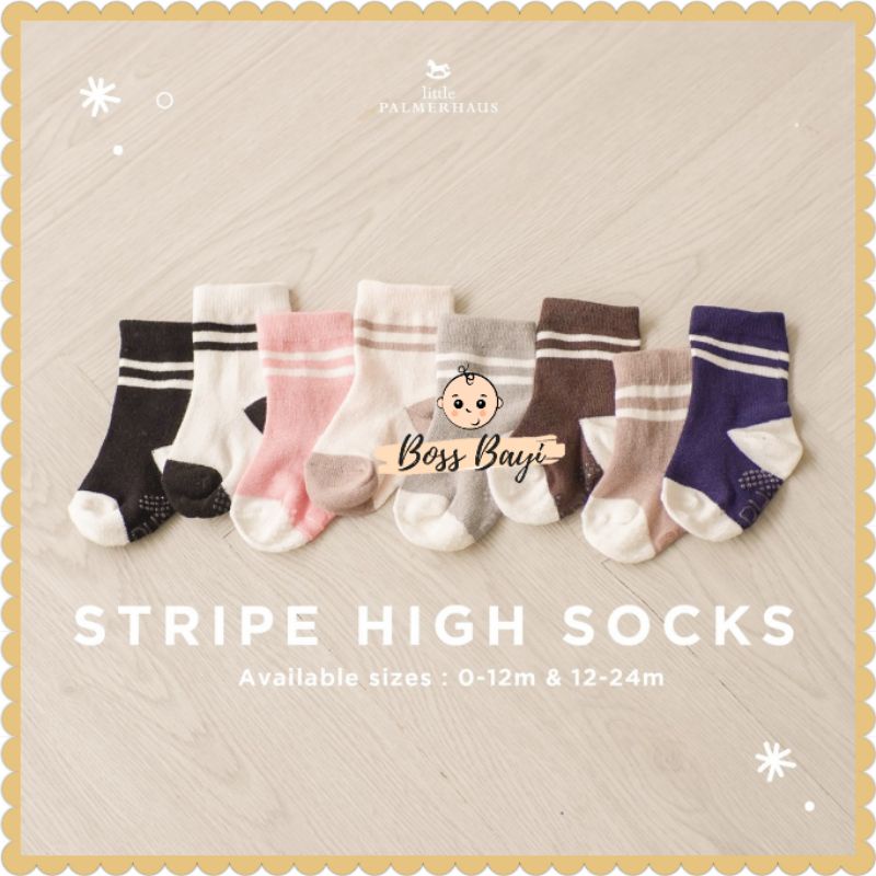 LITTLE PALMERHAUS Stripe High Socks - Kaos Kaki Garis Bayi Anak