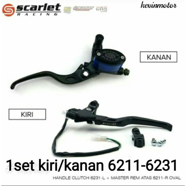 MASTER HANDLE HANDEL REM/KOPLING 1SET YA,KIRI/ KANAN ,100% ORIGINAL SCARLET OVAL 6231-6211/ NO NAME 