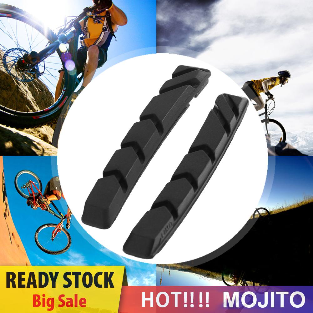 1 Pasang Bantalan Rem Sepeda Gunung Mtb Bentuk V Bahan Karet