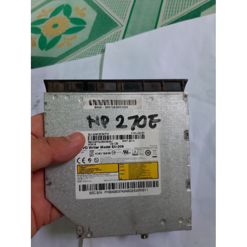 Tutup DVD dan DVD Laptop Samsung NP270e NP 275e Hitam