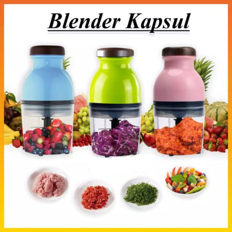 Blender Portable Mini Capsule Cutter Quatre - Blender Kapsul - Food Chopper Makanan