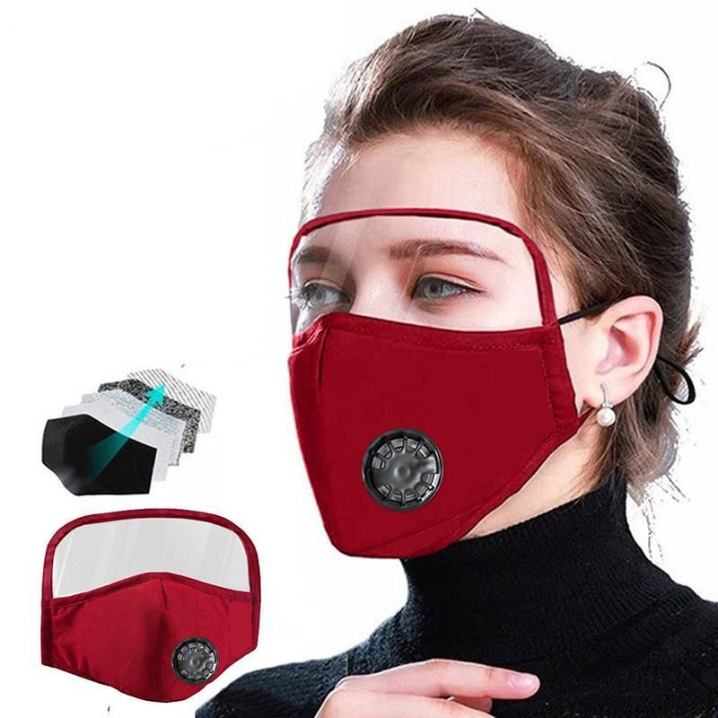 Grosir - M742 Masker Kain Pelindung Wajah Dan Mata Polos Dewasa / Masker Mika / Life Mask Shield