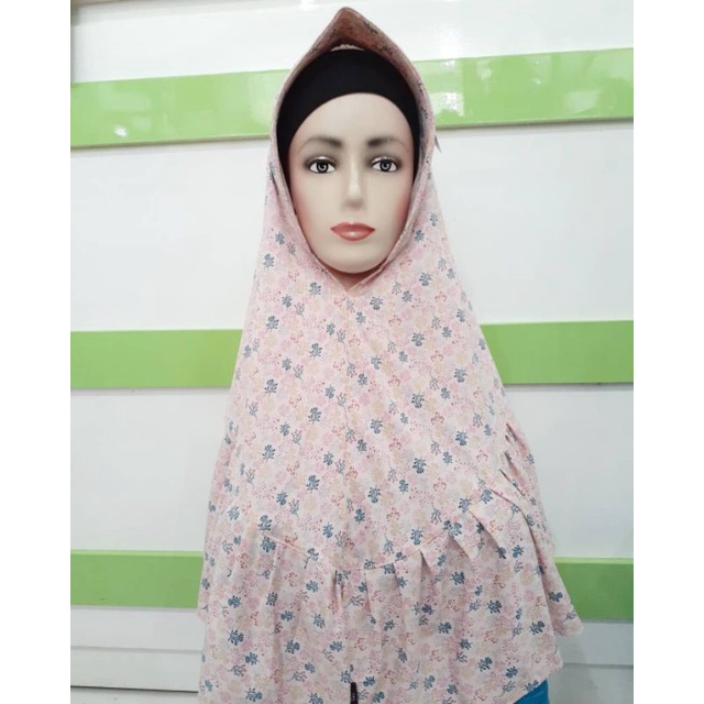HIJAB KERUDUNG INSTAN MURAH LULU MOTIF BUNGA BATANG REMPEL