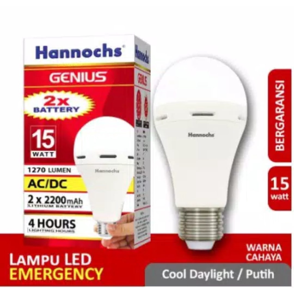 Hannochs Lampu Emergency Led AC/DC Genius 15 watt