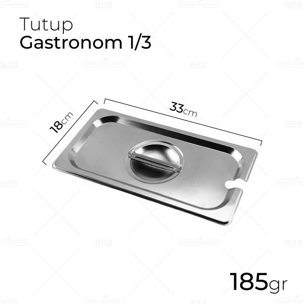 tutup Food pan 1/3 wadah penyimpan panstainless steel gastronom